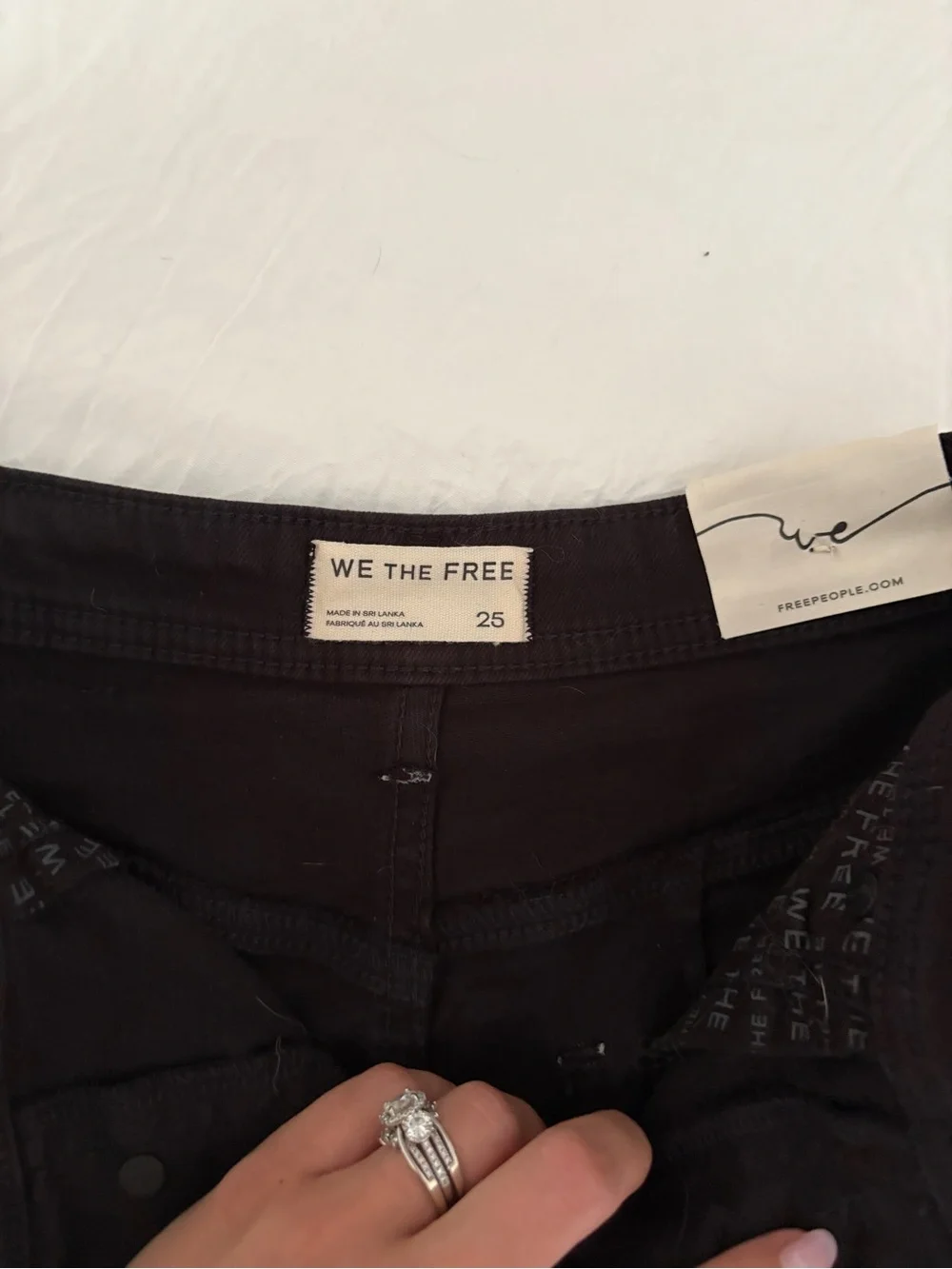 We The Free Black High-Rise Denim Shorts
